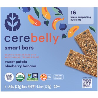 Cerebelly Organic Smart Bars, Sweet Potato, Blueberry & Banana