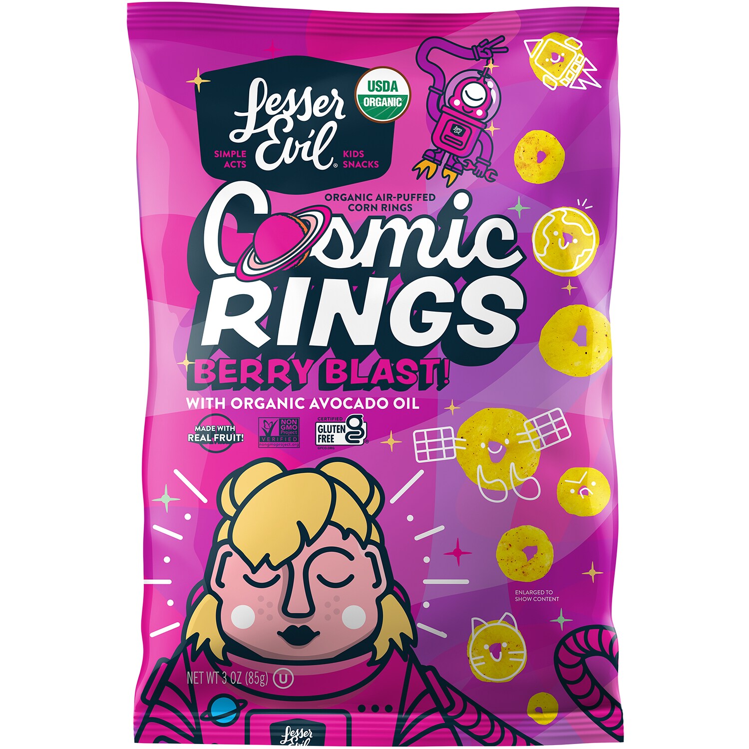 LesserEvil Organic Cosmic Rings, Berry Blast