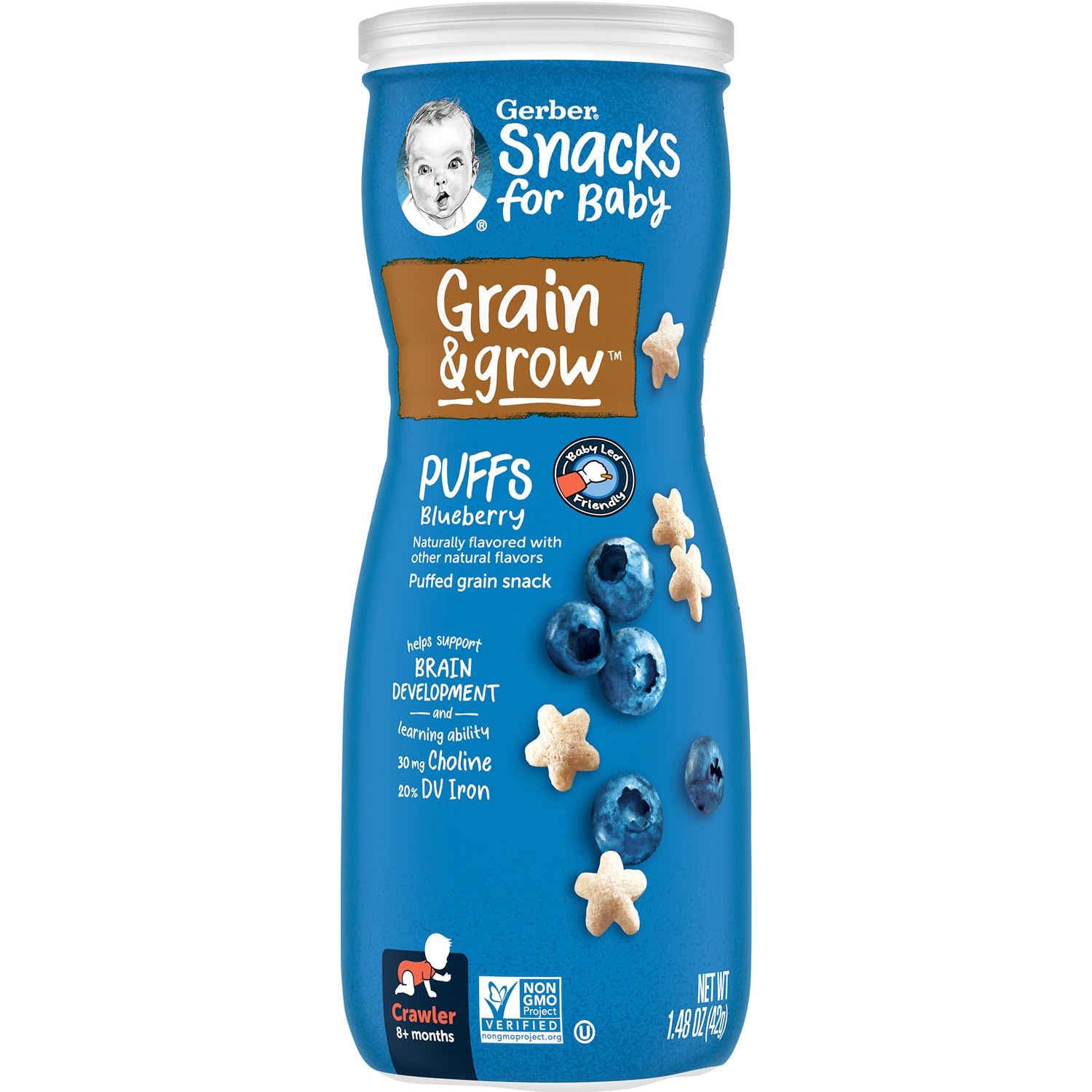 Gerber Snacks for Baby Grain & Grow Puffs, Blueberry
