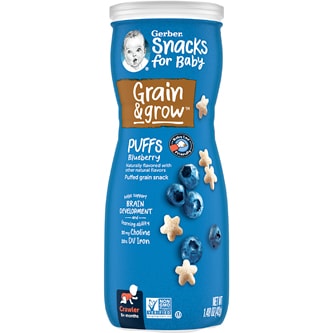 Gerber Snacks for Baby Grain & Grow Puffs, Blueberry