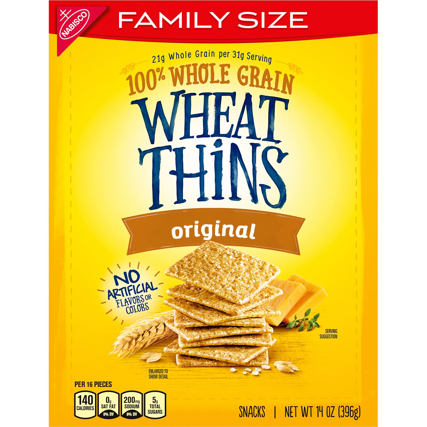 Nabisco Wheat Thins Snack Crackers, Original, Family Size
