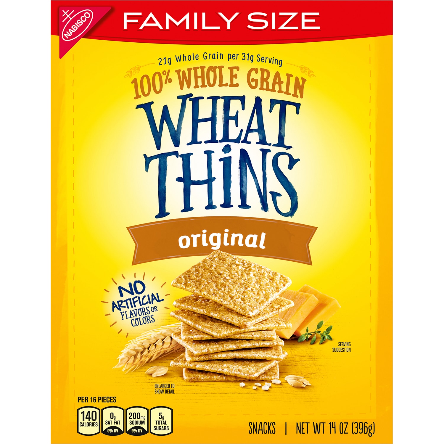 Nabisco Wheat Thins Snack Crackers, Original, Family Size
