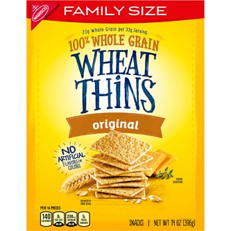 Nabisco Wheat Thins Snack Crackers, Original, Family Size