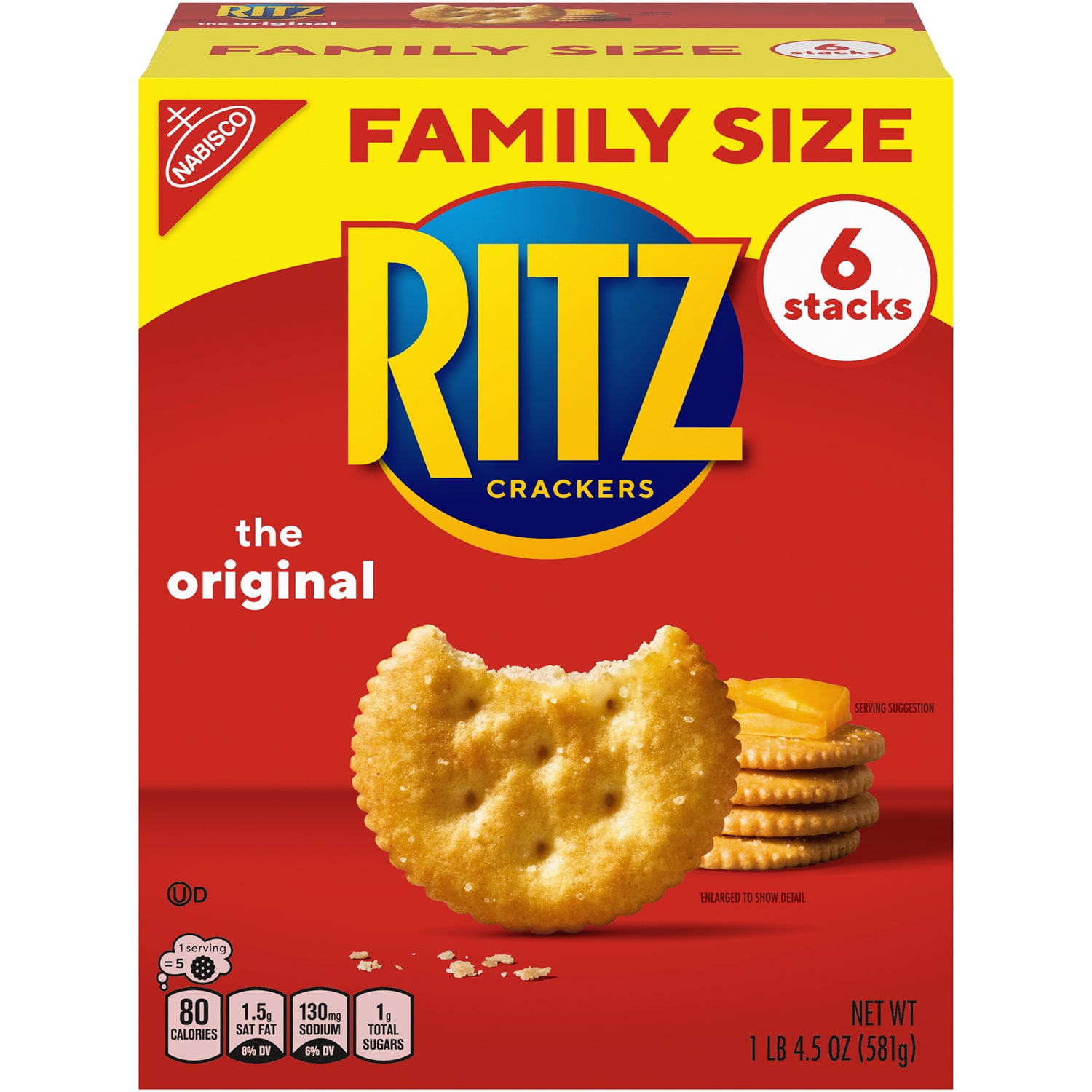 Nabisco Ritz Snack Crackers, Original, Family Size