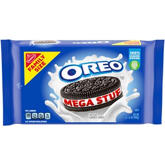 Nabisco Oreo Mega Stuf Chocolate Sandwich Cookies, Family Size