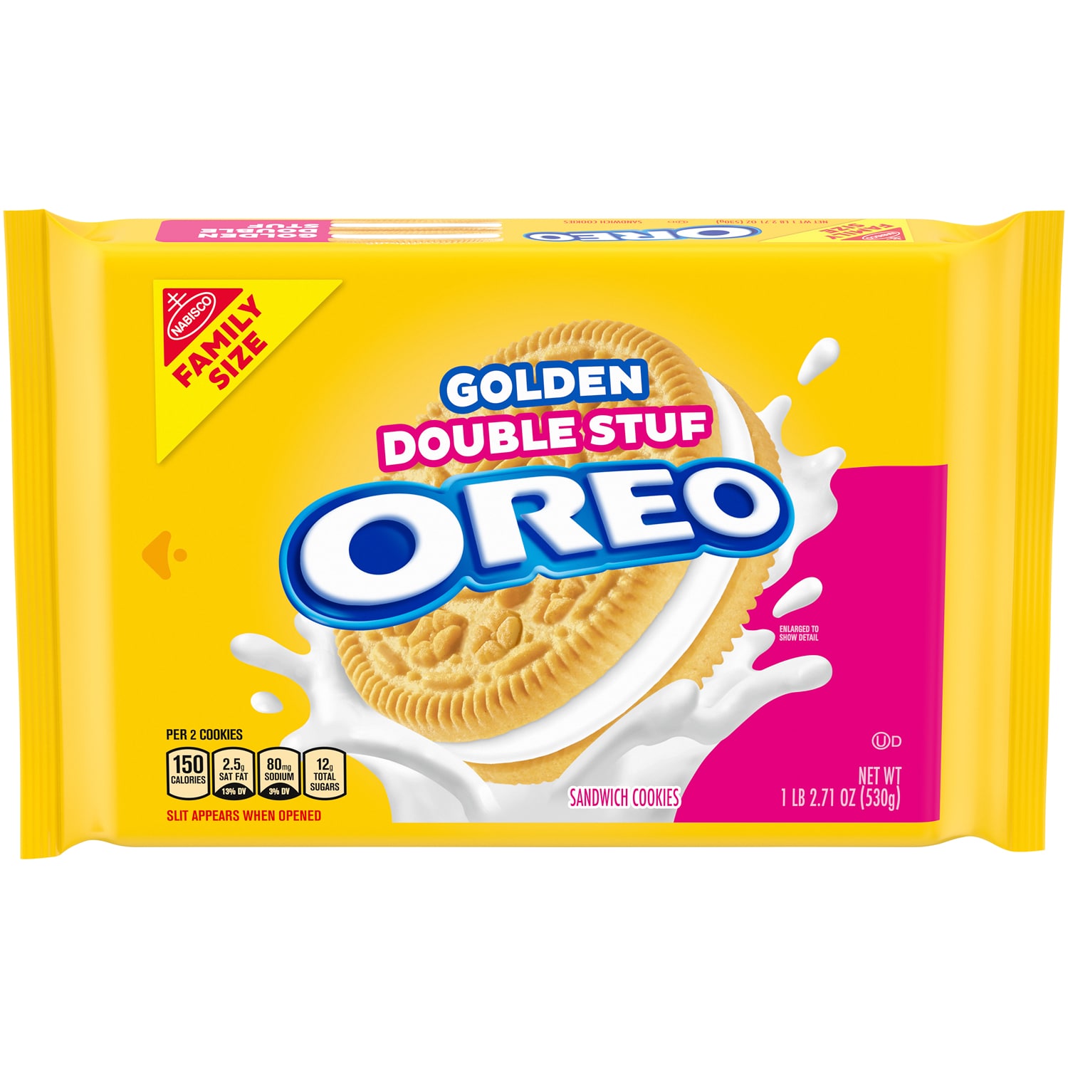 Nabisco Oreo Double Stuf Golden Sandwich Cookies, Family Size