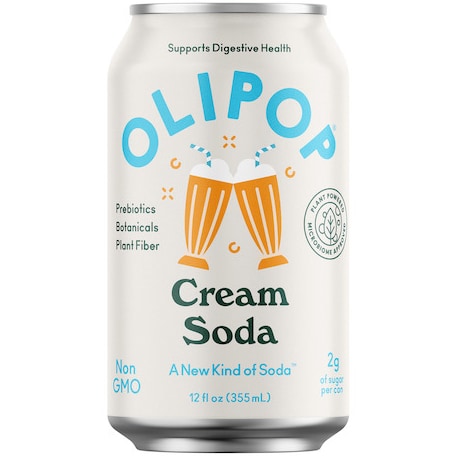 OLIPOP 9g Fiber Prebiotic Soda, Cream Soda, Can