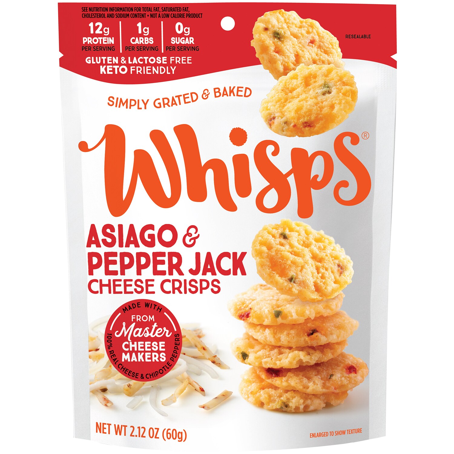 Whisps Cheese Crisps, Asiago & Pepper Jack