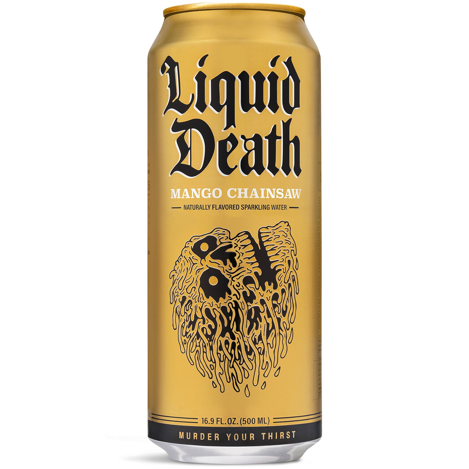 Liquid Death Sparkling Water, Mango Chainsaw, Can