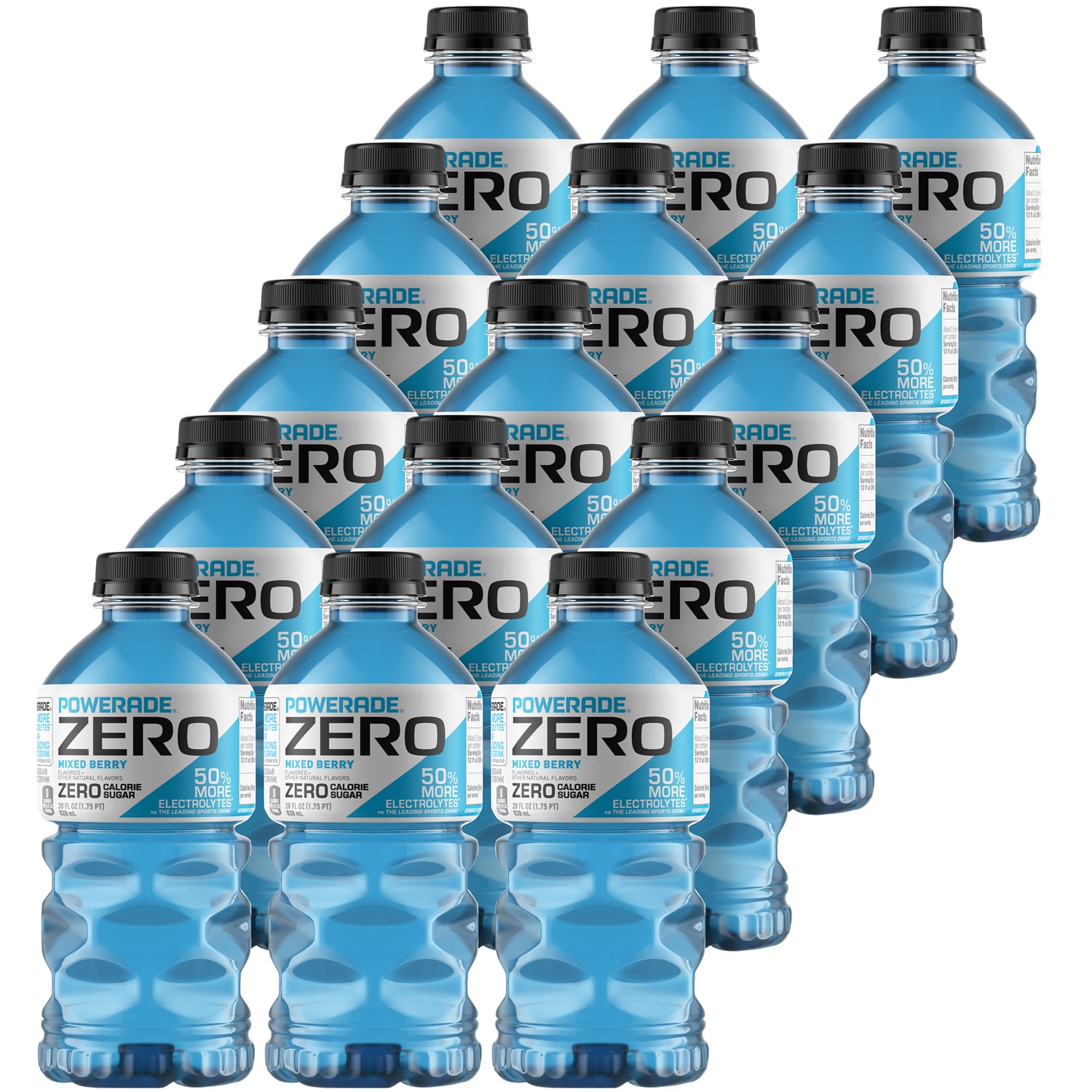 Powerade Zero Sports Drink, Mixed Berry, Plastic Bottles