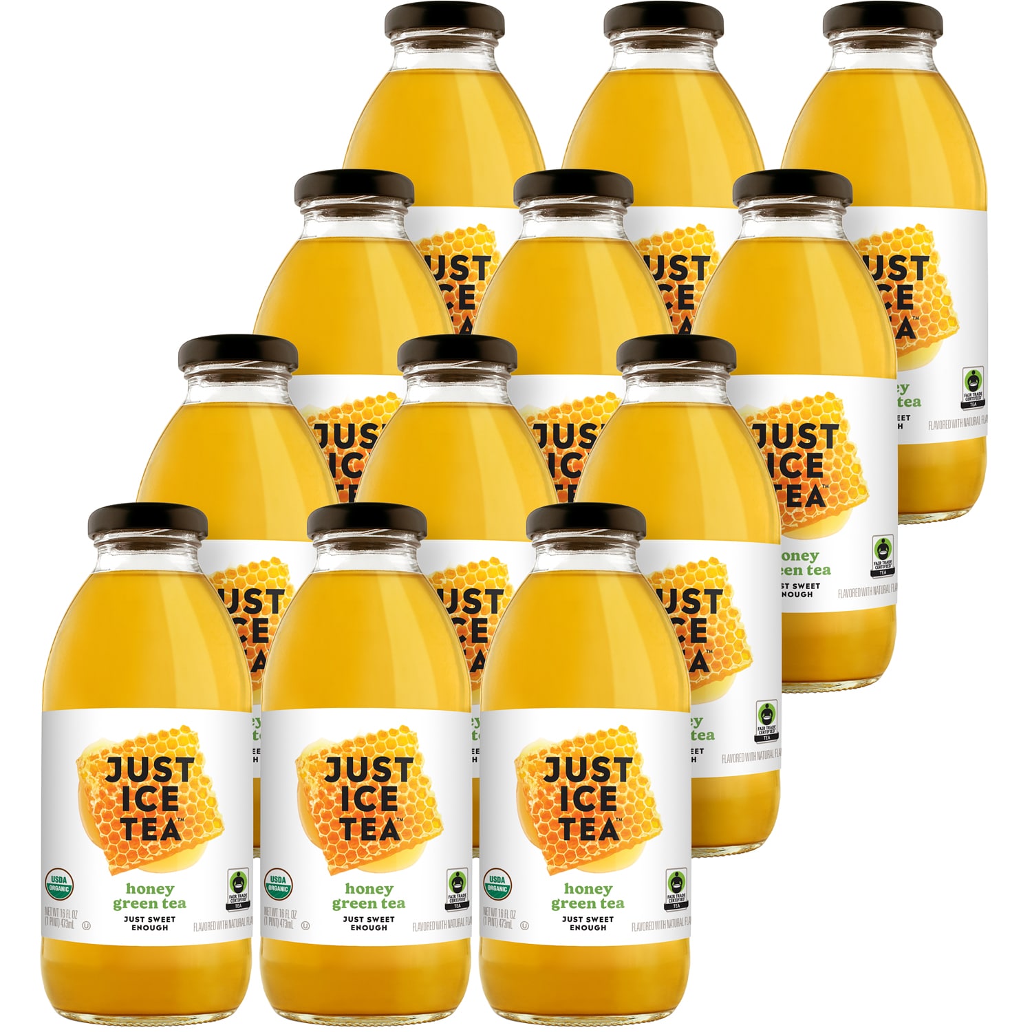 Just Ice Tea Honey Green Tea, Glass Bottles