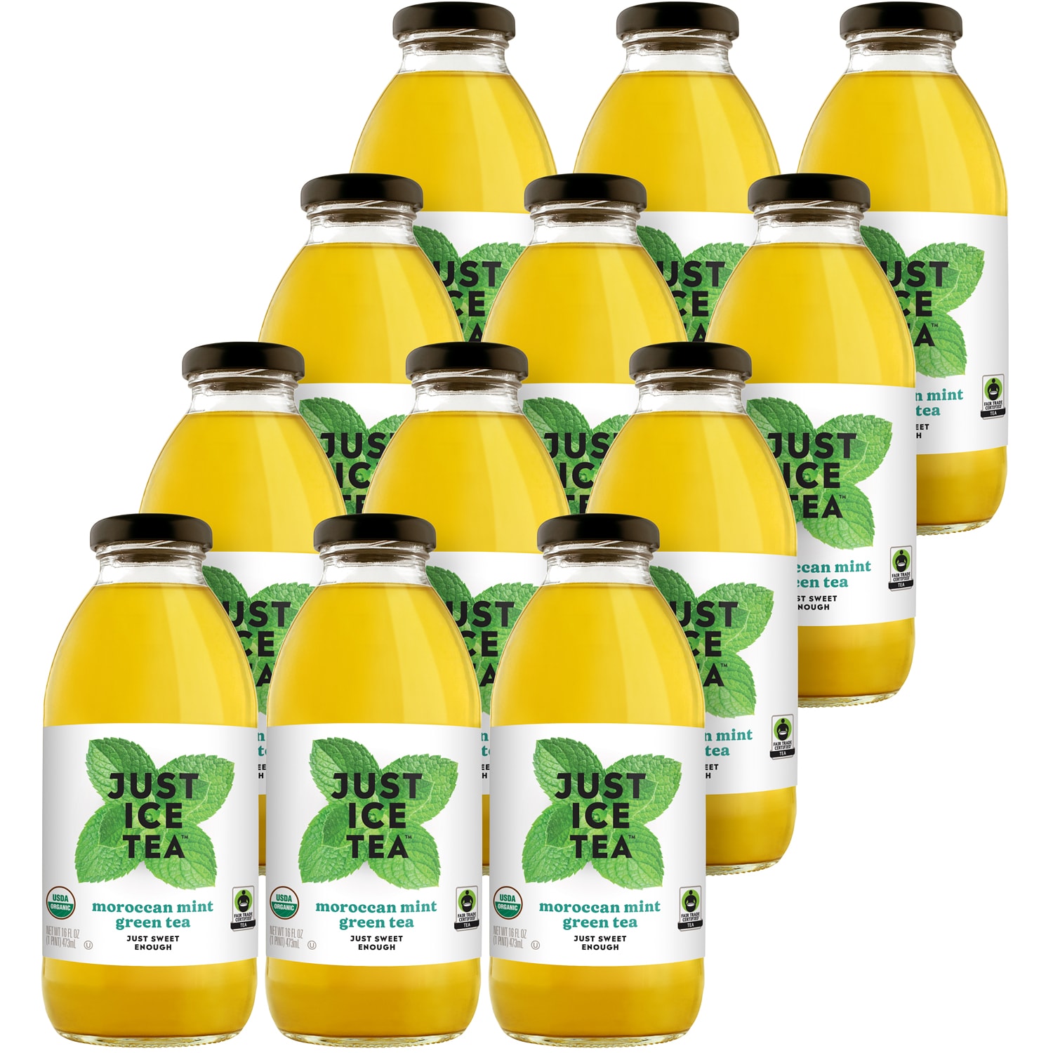 Just Ice Tea Moroccan Mint Green Tea, Glass Bottles