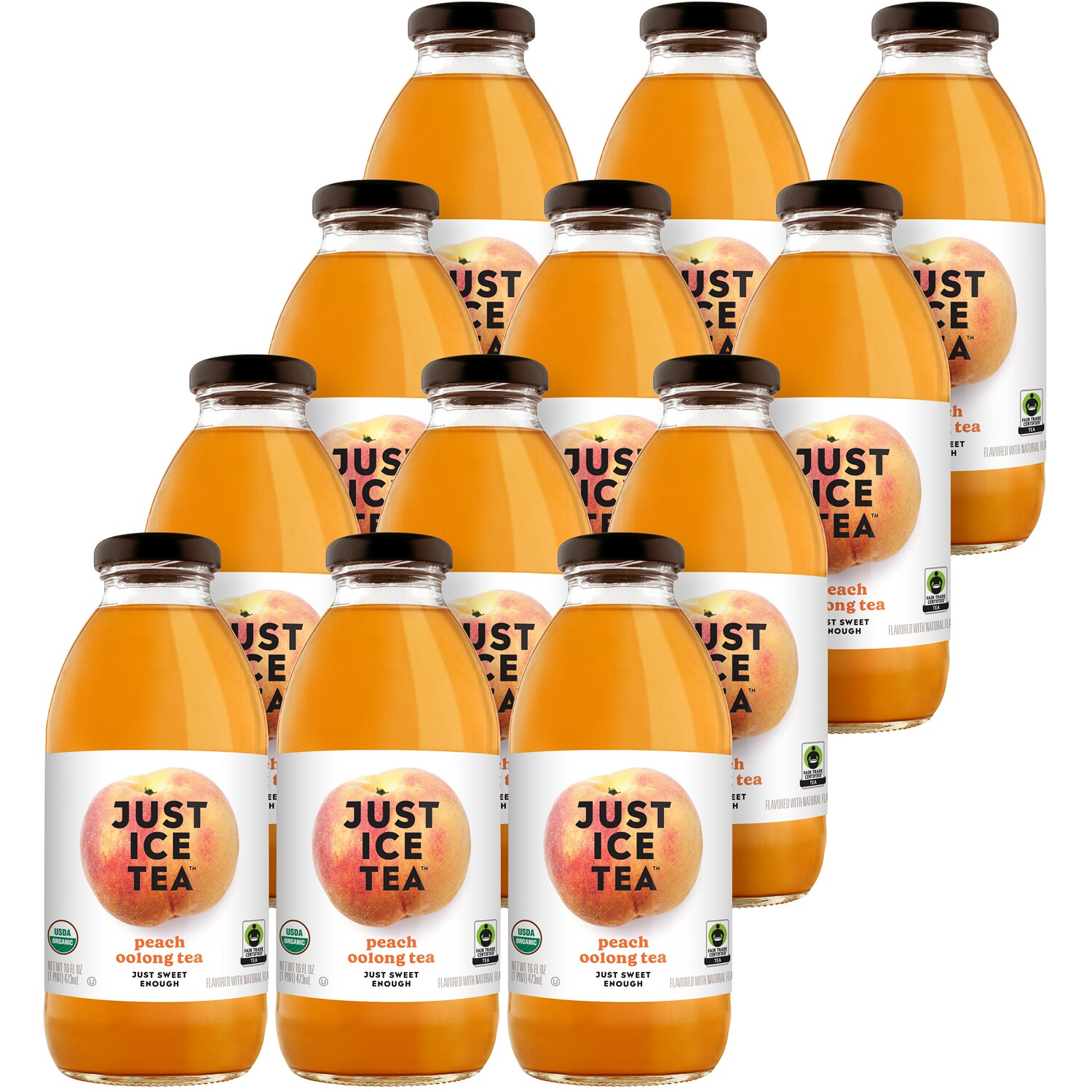 Just Ice Tea Peach Oolong Tea, Glass Bottles
