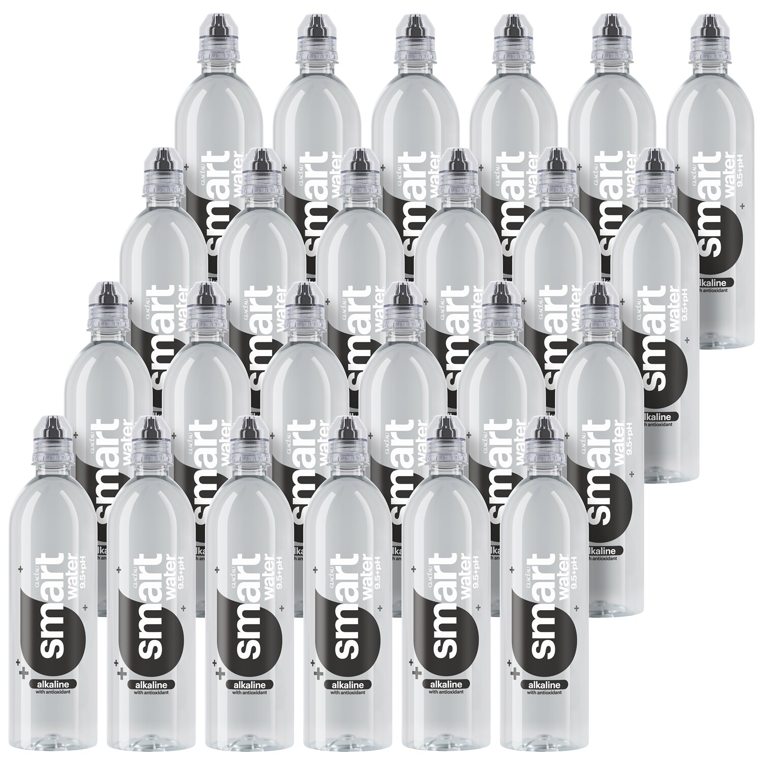 smartwater Electrolyte-Enhanced Alkaline Water with Antioxidant, Sport Cap, Plastic Bottles