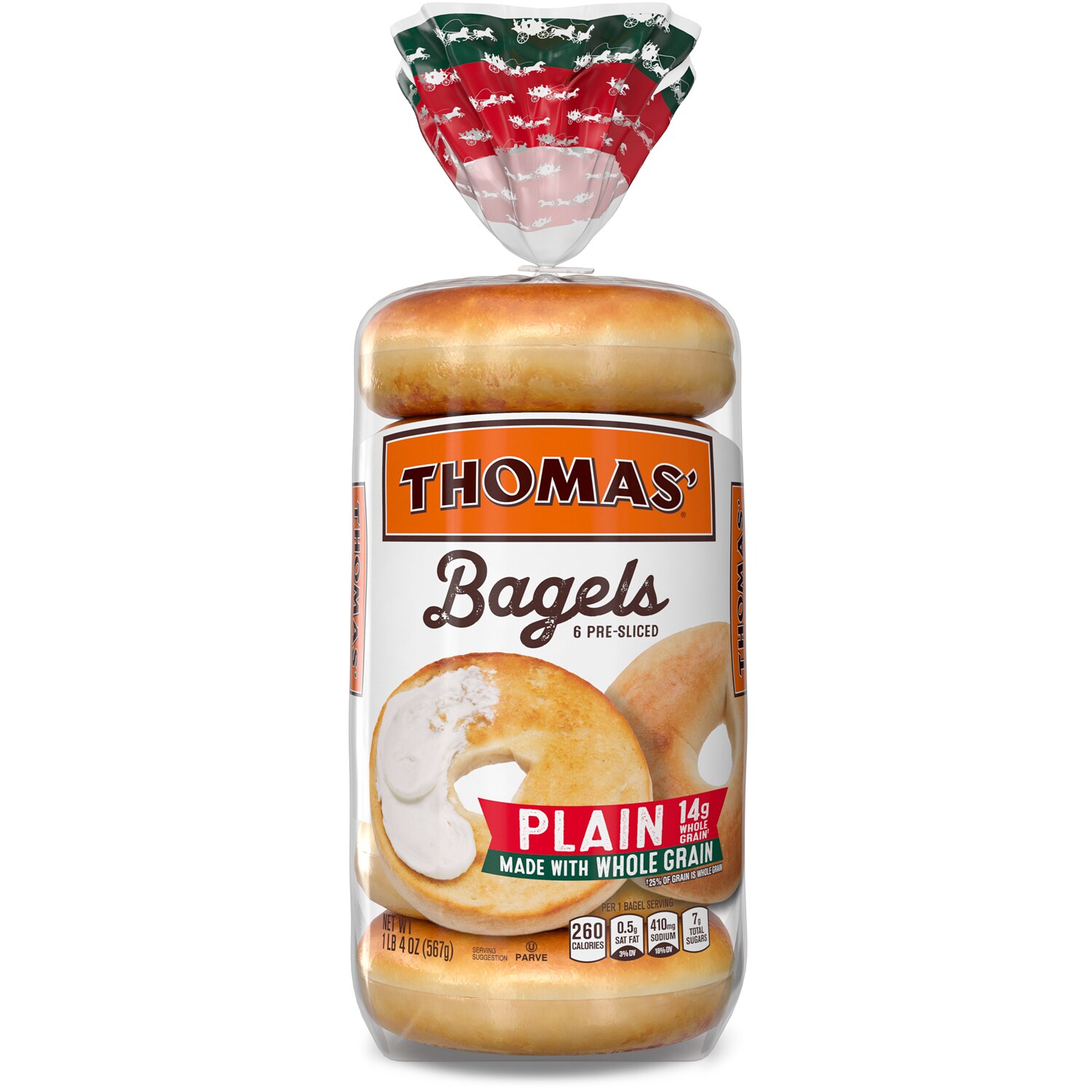 Thomas' Bagels, Plain Whole Grain