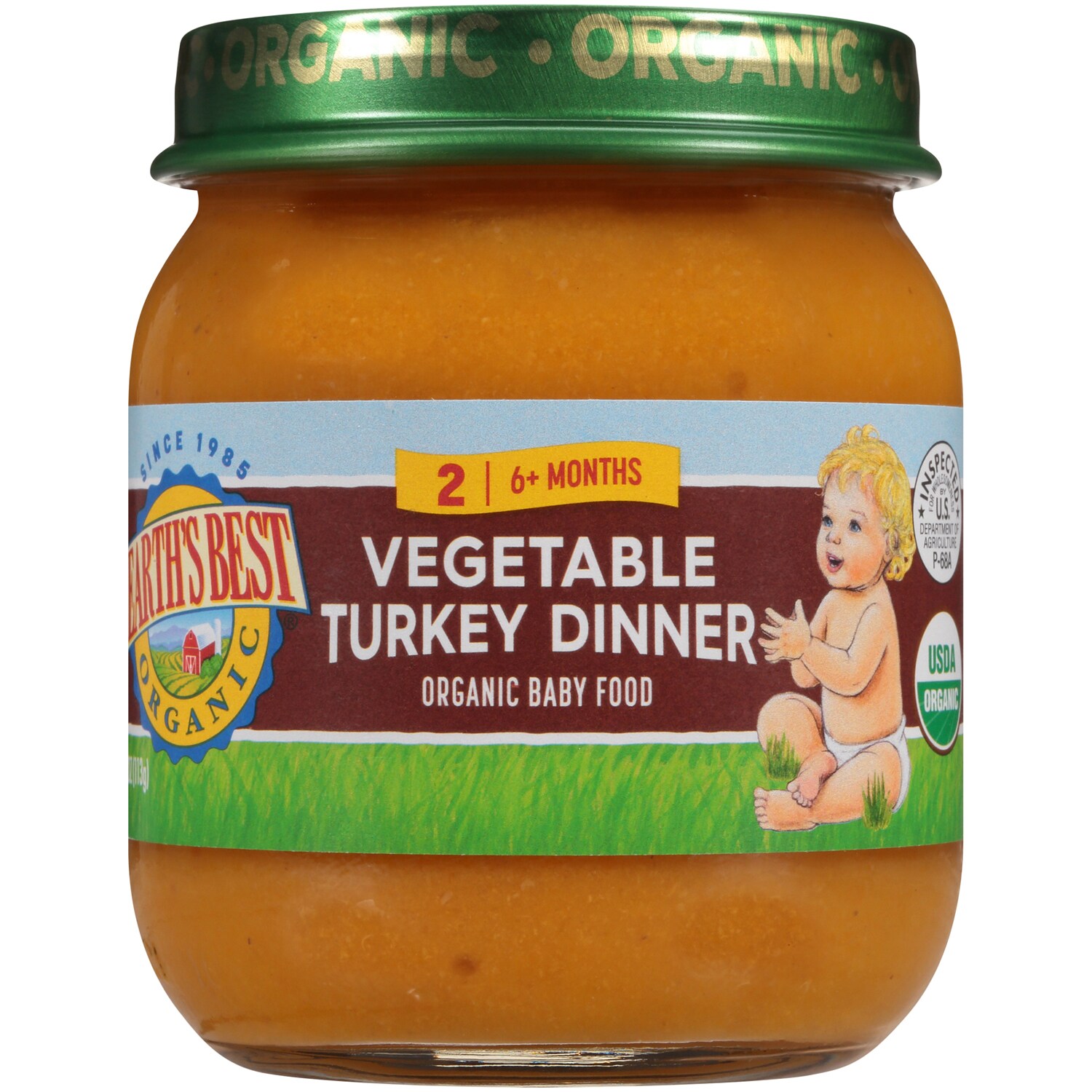 Earth's Best Stage 2 Organic Baby Food, Vegetable Turkey Dinner