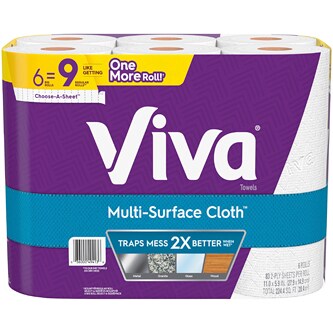 Viva Multi-Surface Cloth Paper Towels, Big Rolls, Choose-A-Sheet