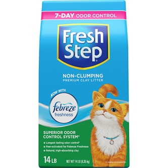 Fresh Step Non Clumping Premium Clay Litter with Febreze Freshness Multi Cat Formula