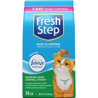 Fresh Step Non Clumping Premium Clay Litter with Febreze Freshness Multi Cat Formula