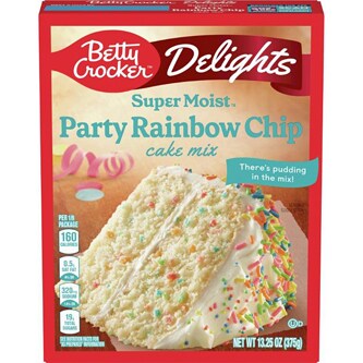 Betty Crocker Delights SuperMoist Cake Mix, Party Rainbow Chip