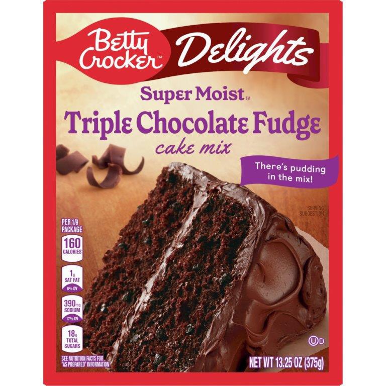 Betty Crocker Delights SuperMoist Cake Mix, Triple Chocolate Fudge