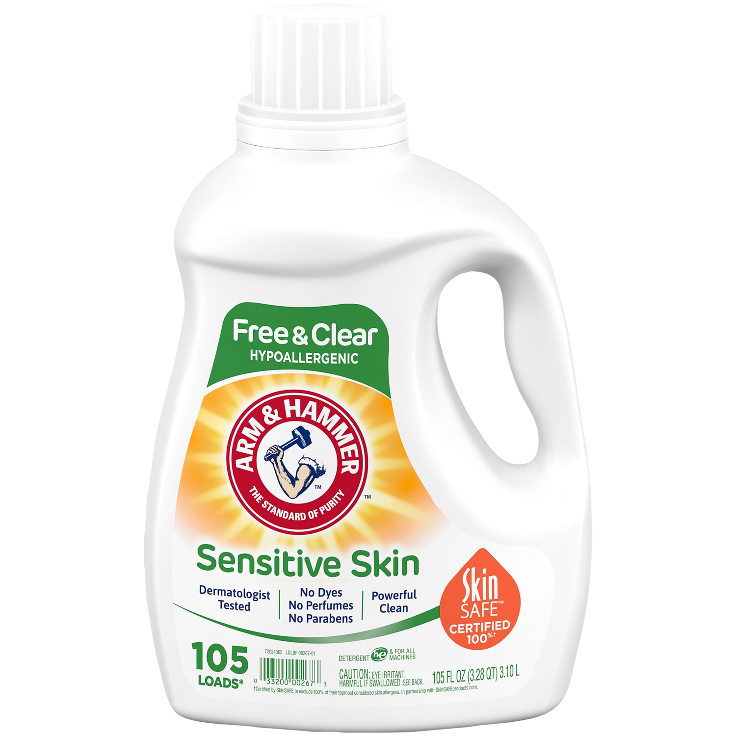 Arm & Hammer Sensitive Skin Liquid Laundry Detergent, Free & Clear