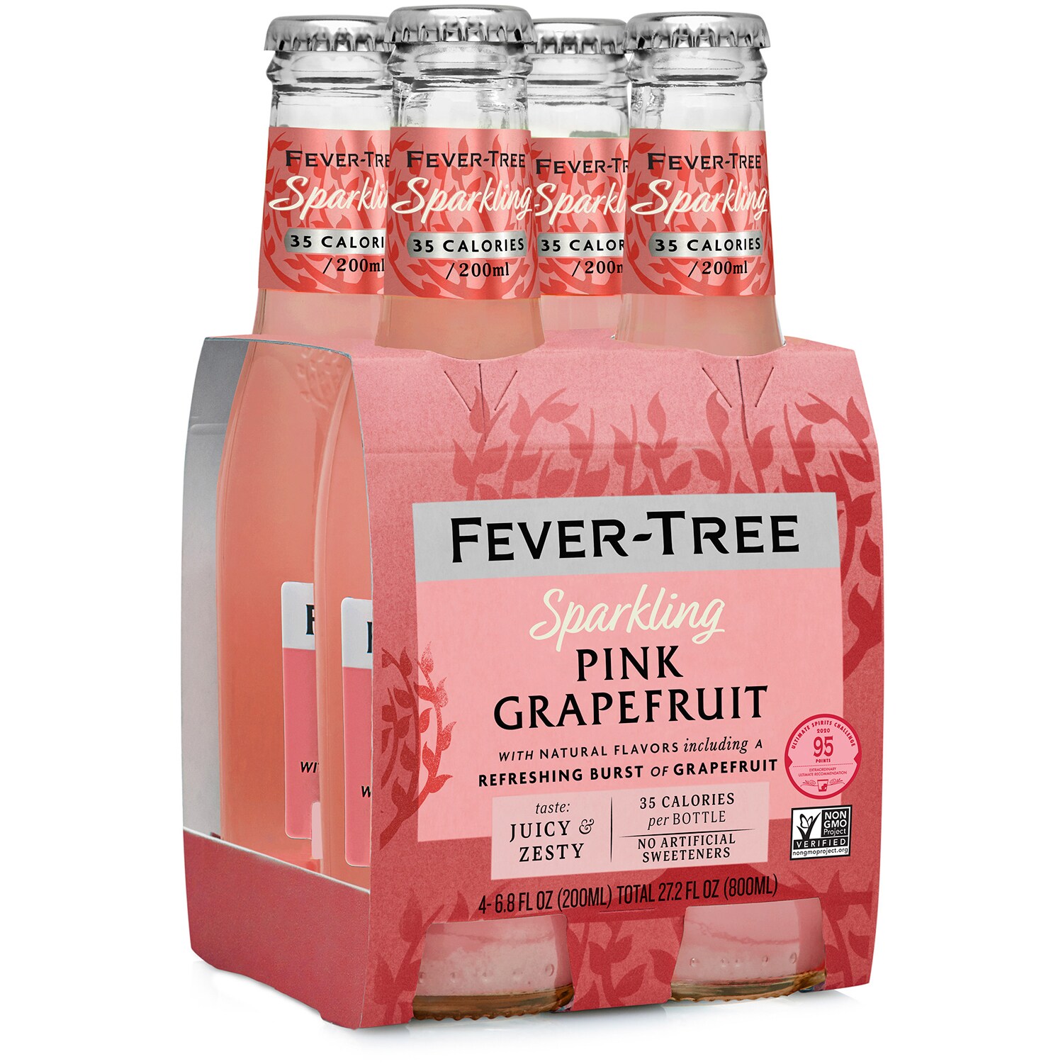 Fever-Tree Sparkling Pink Grapefruit, Glass Bottles