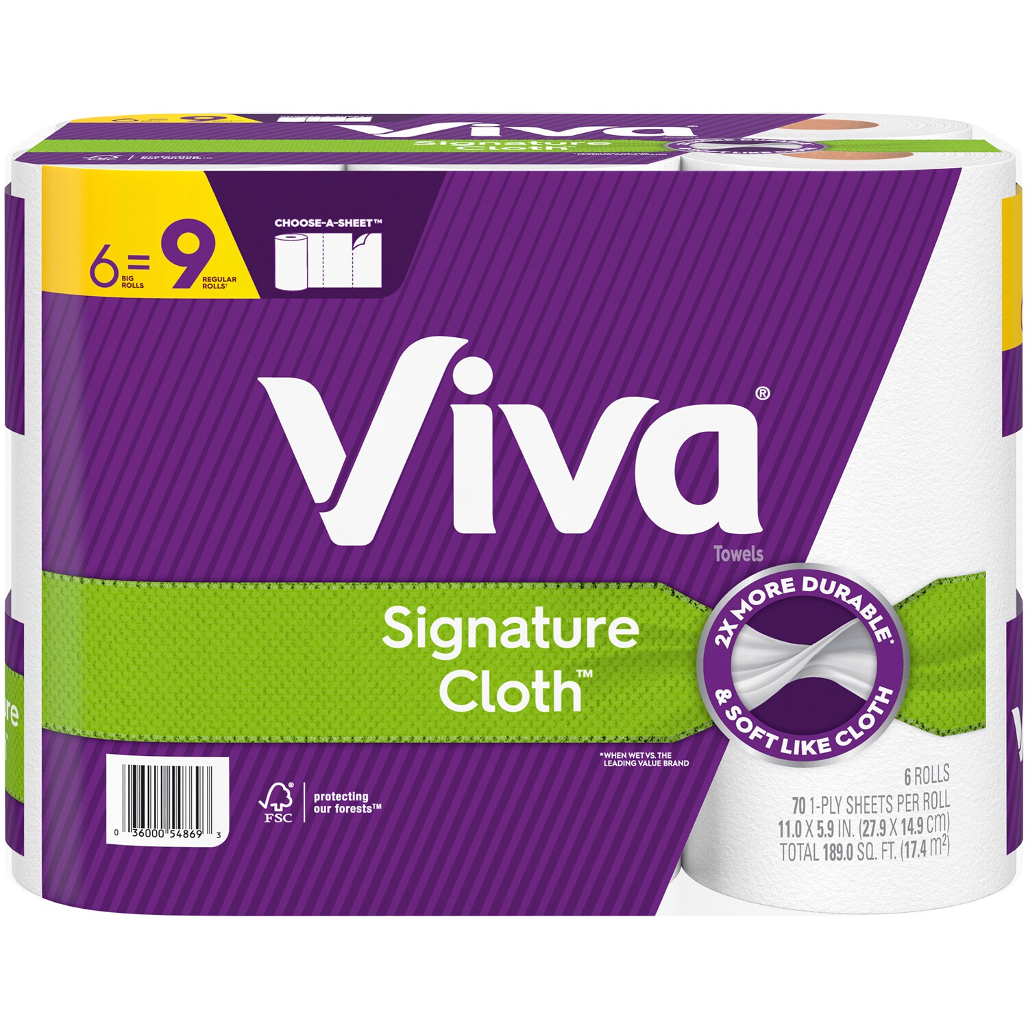 Viva Signature Cloth 1-Ply Choose-A-Size Paper Towels, Big Rolls