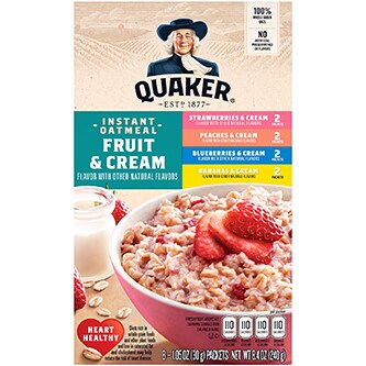 Quaker Instant Oatmeal Variety Pack, Fruit & Cream