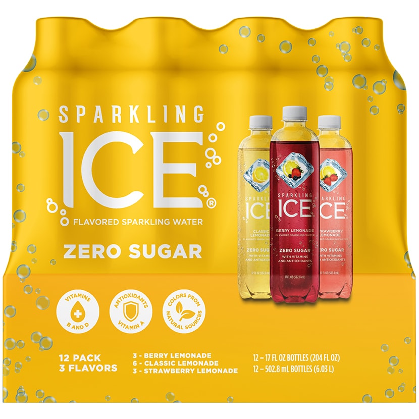 Sparkling Ice Sparkling Water, Lemonade Variety Pack, Plastic Bottles 