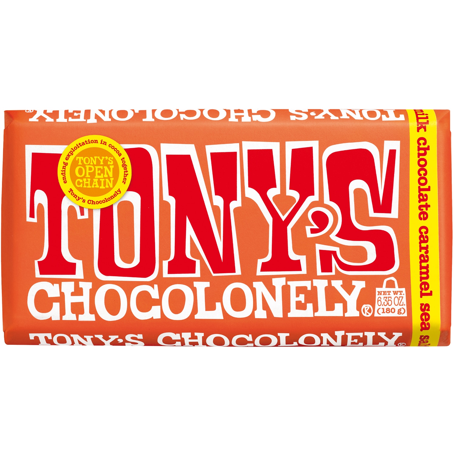 Tony's Chocolonely 32% Milk Chocolate Bar with Caramel & Sea Salt