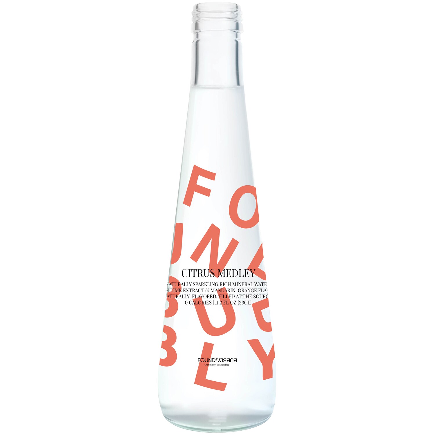 Found Bubbly Sparkling Mineral Water, Citrus Medley, Glass Bottle