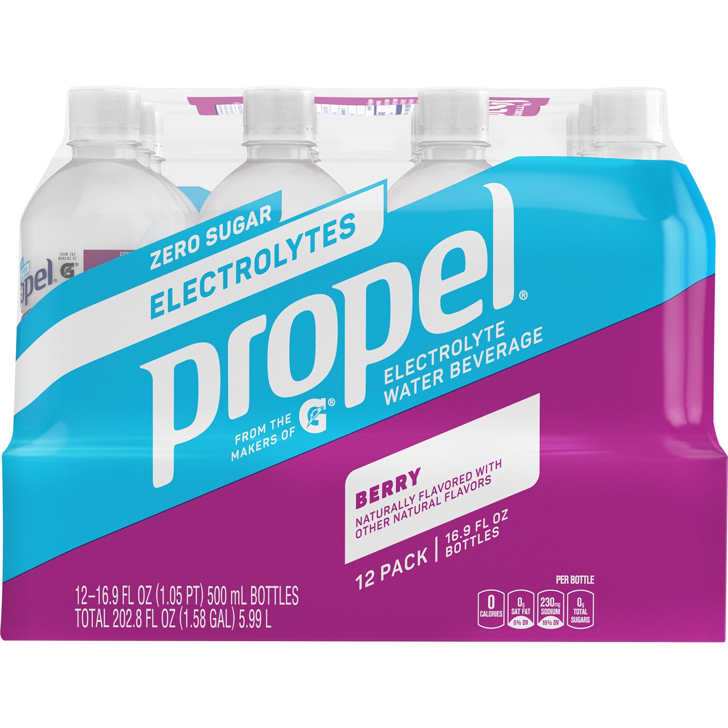 Propel Zero Sugar Vitamin Enhanced Water with Electrolytes, Berry, Plastic Bottles