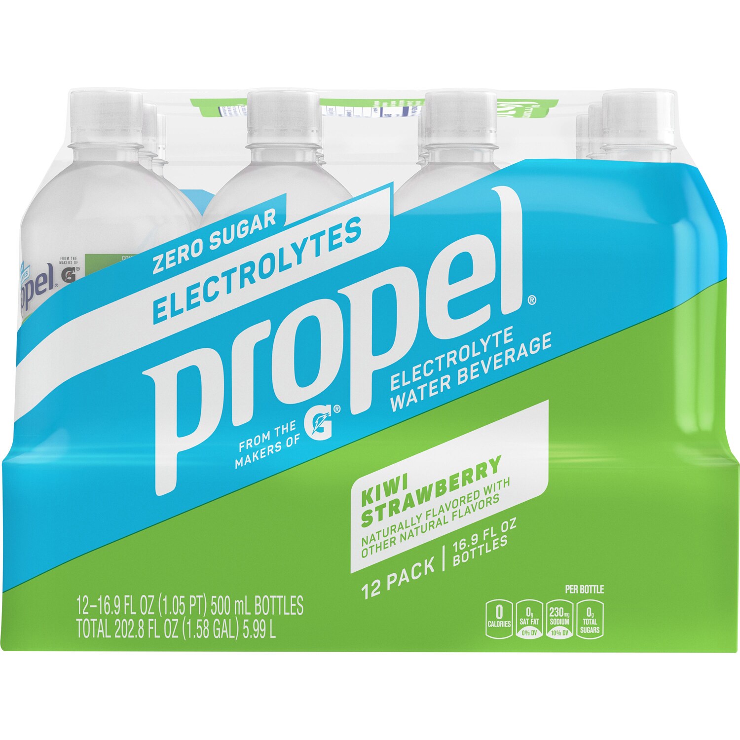 Propel Zero Sugar Vitamin Enhanced Water with Electrolytes, Kiwi Strawberry, Plastic Bottles