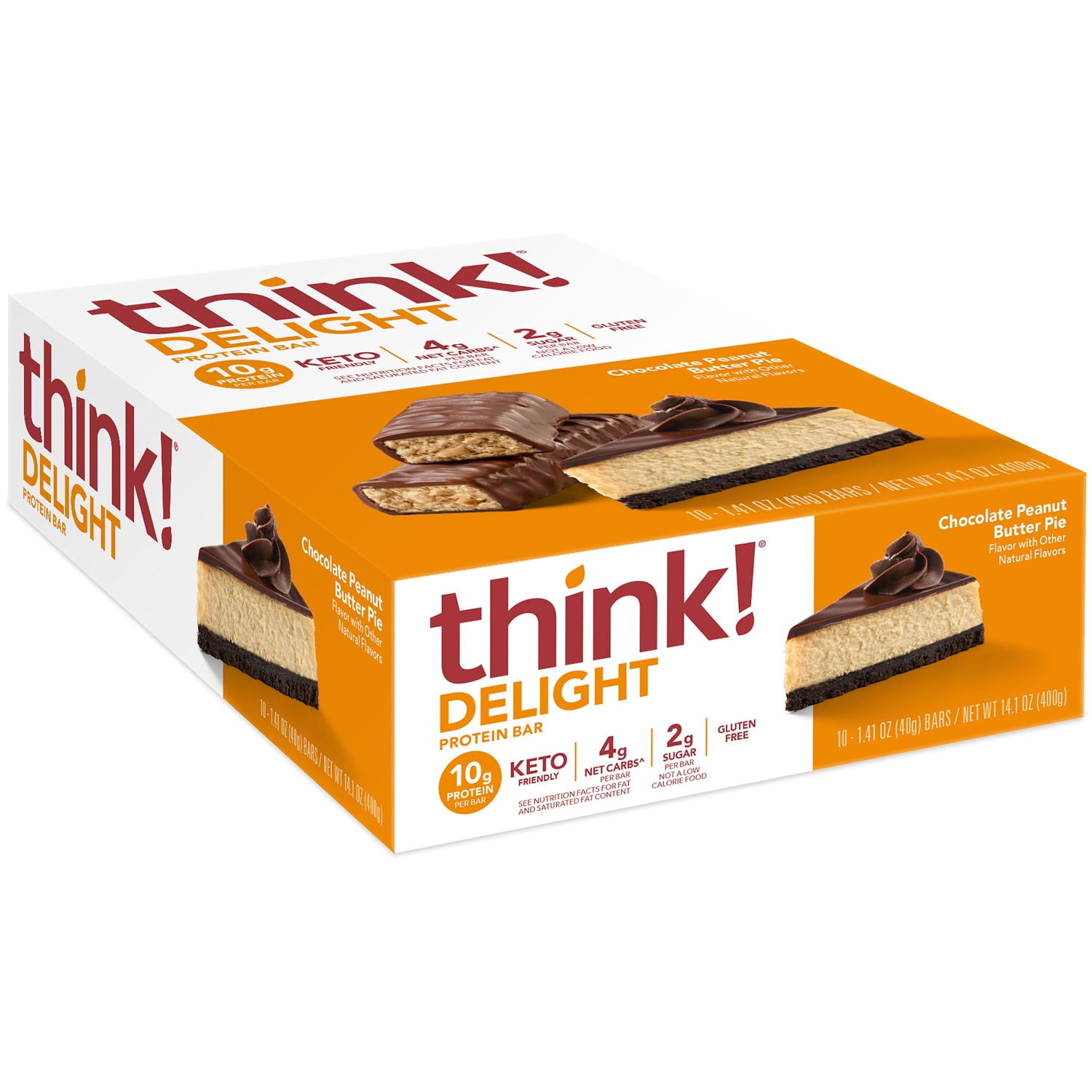 Think! Delight Keto Protein Bars, Chocolate Peanut Butter Pie