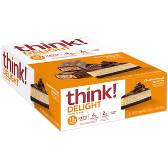 Think! Delight Keto Protein Bars, Chocolate Peanut Butter Pie