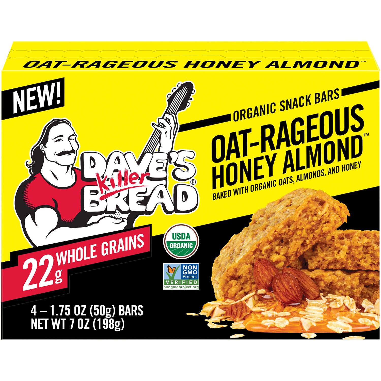 Dave's Killer Bread Organic Snack Bars, Oat-Rageous Honey Almond