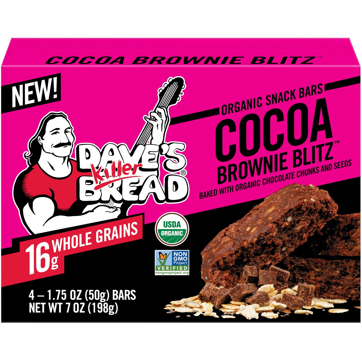 Dave's Killer Bread Organic Snack Bars, Cocoa Brownie Blitz