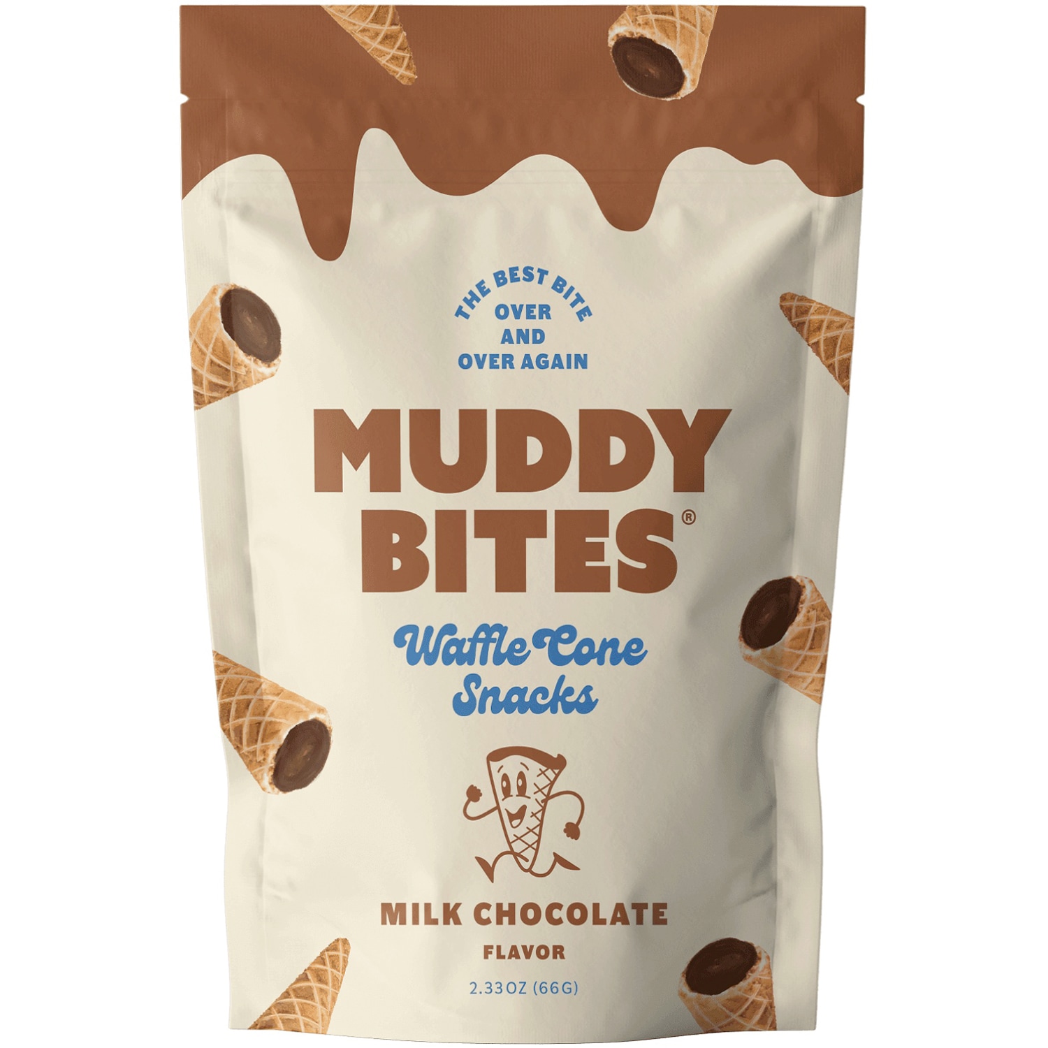Muddy Bites Waffle Cone Snacks, Milk Chocolate