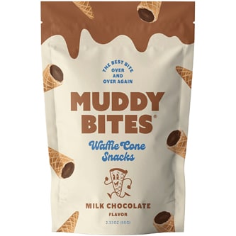 Muddy Bites Waffle Cone Snacks, Milk Chocolate