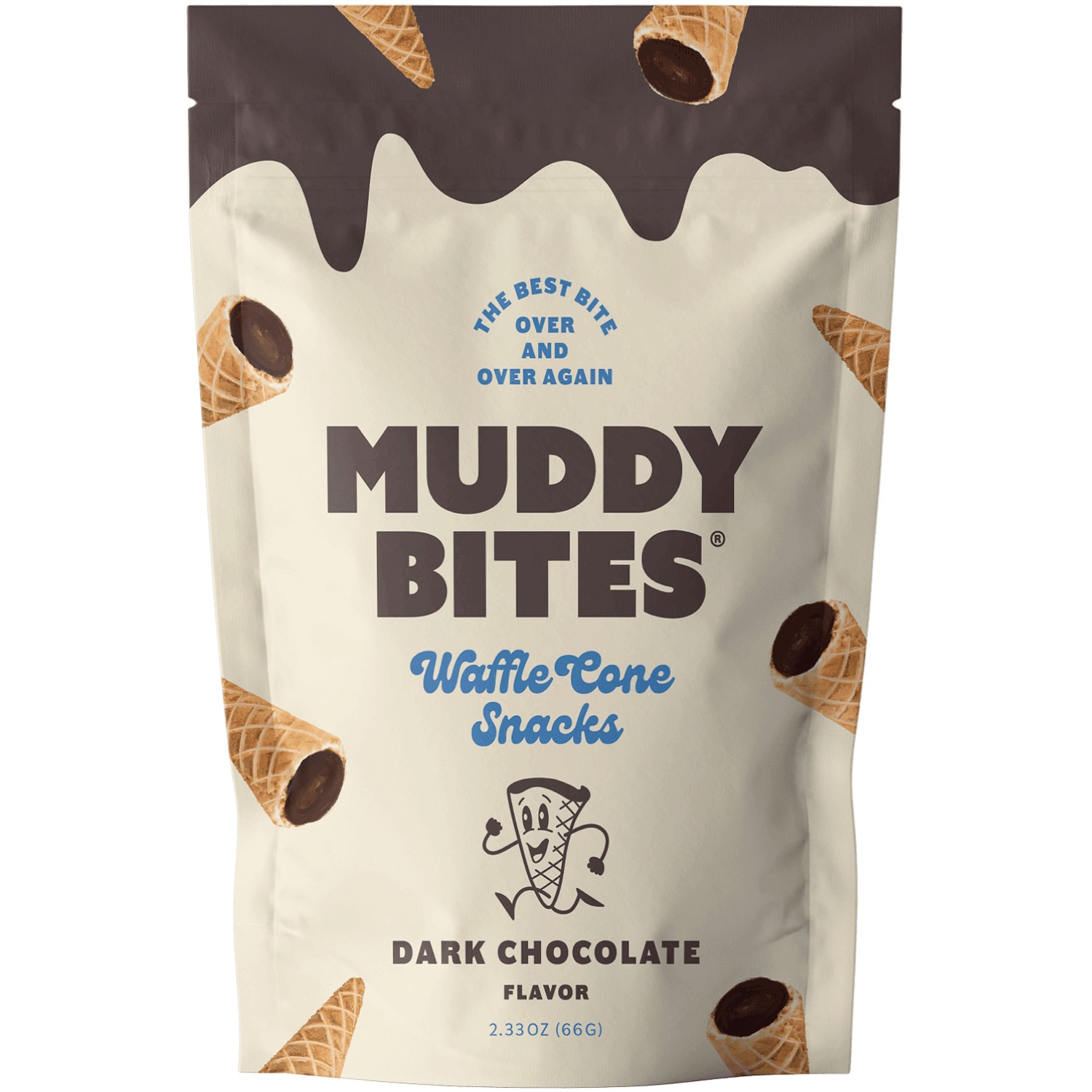 Muddy Bites Waffle Cone Snacks, Dark Chocolate