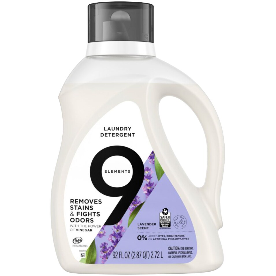 9 Elements Liquid Laundry Detergent, Lavender Scent