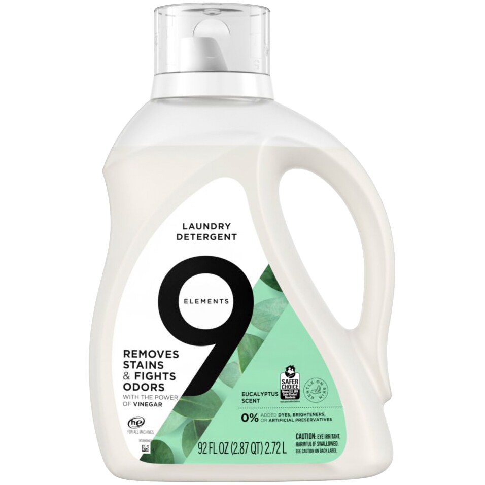 9 Elements Liquid Laundry Detergent, Eucalyptus Scent