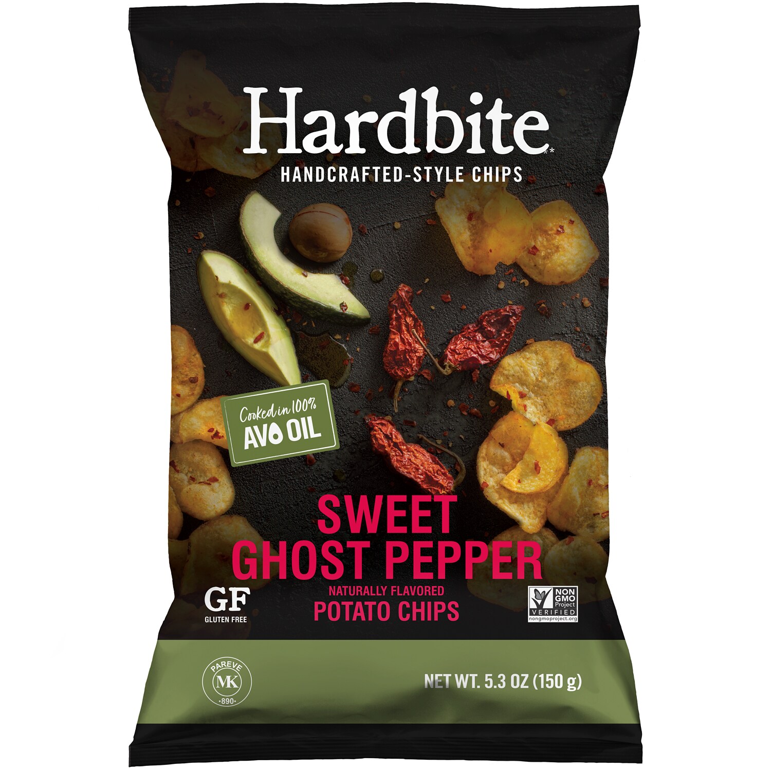 Hardbite Avocado Oil Potato Chips, Sweet Ghost Pepper