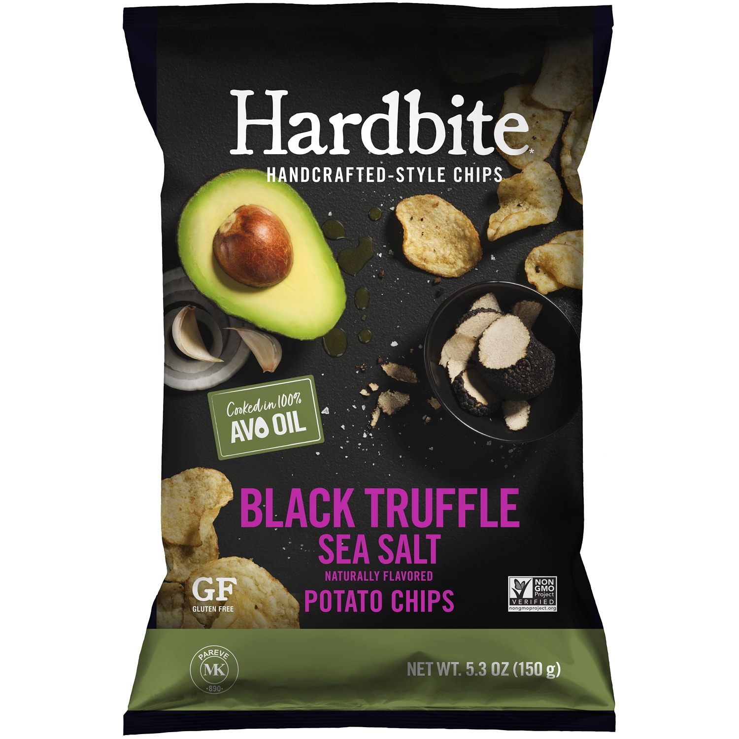 Hardbite Avocado Oil Potato Chips, Black Truffle Sea Salt