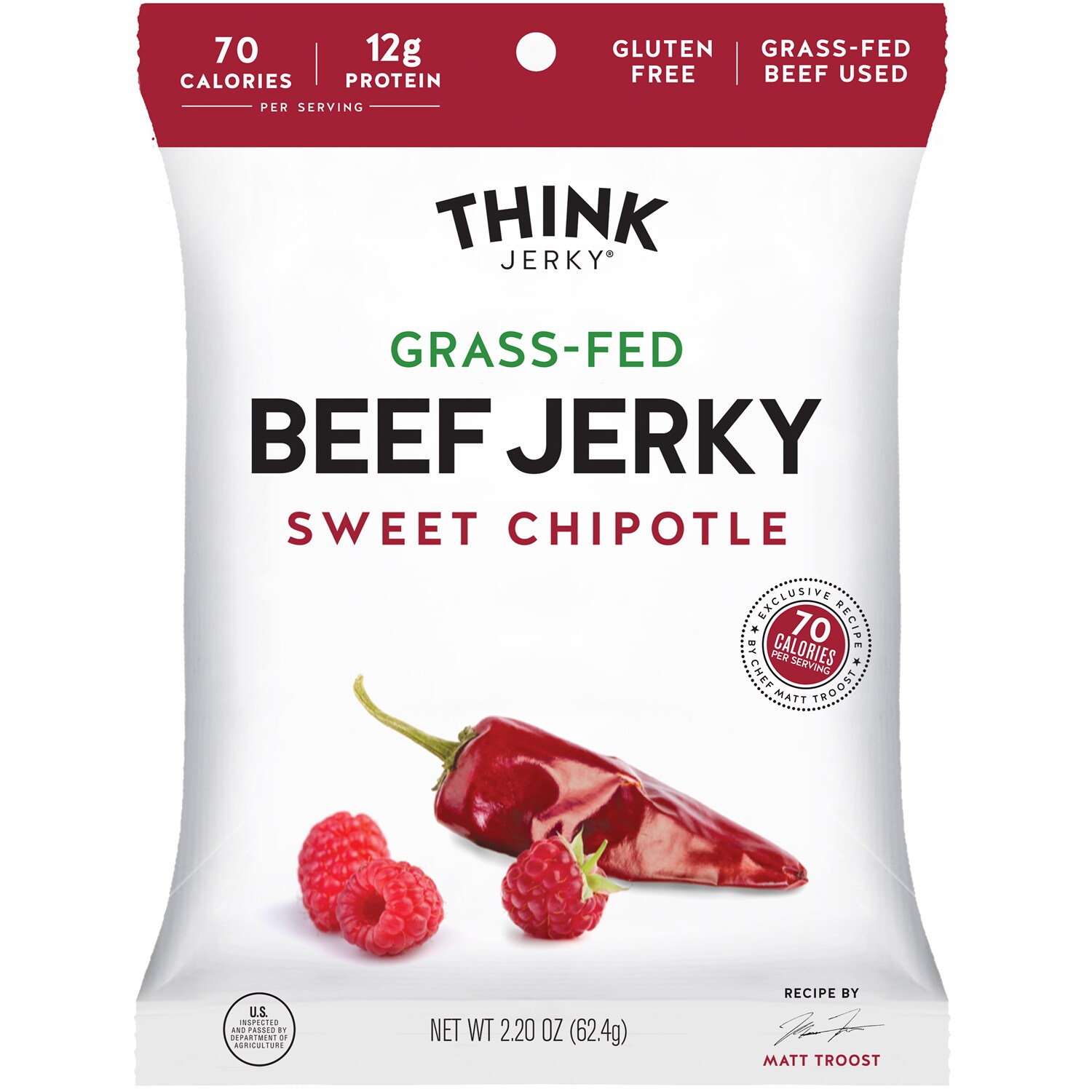 Think Jerky Grass-Fed Beef Jerky, Sweet Chipotle