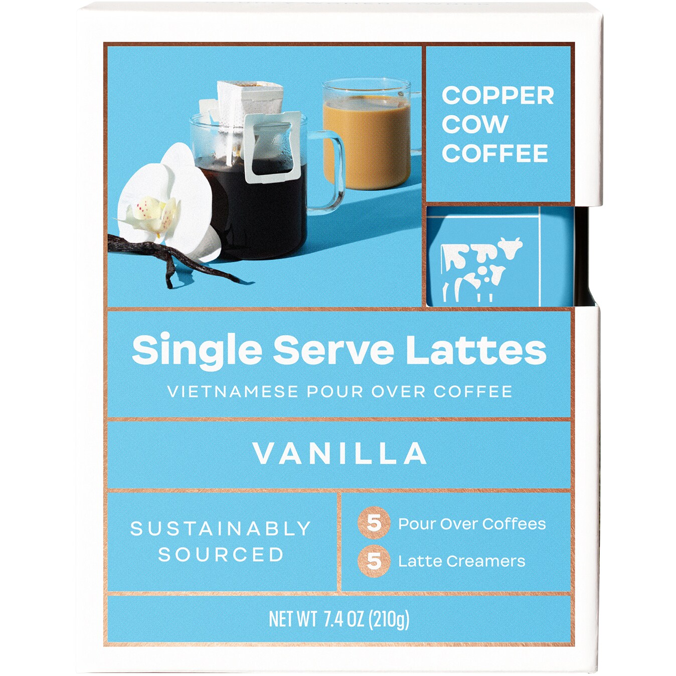 Copper Cow Coffee Single Serve Lattes, Vanilla