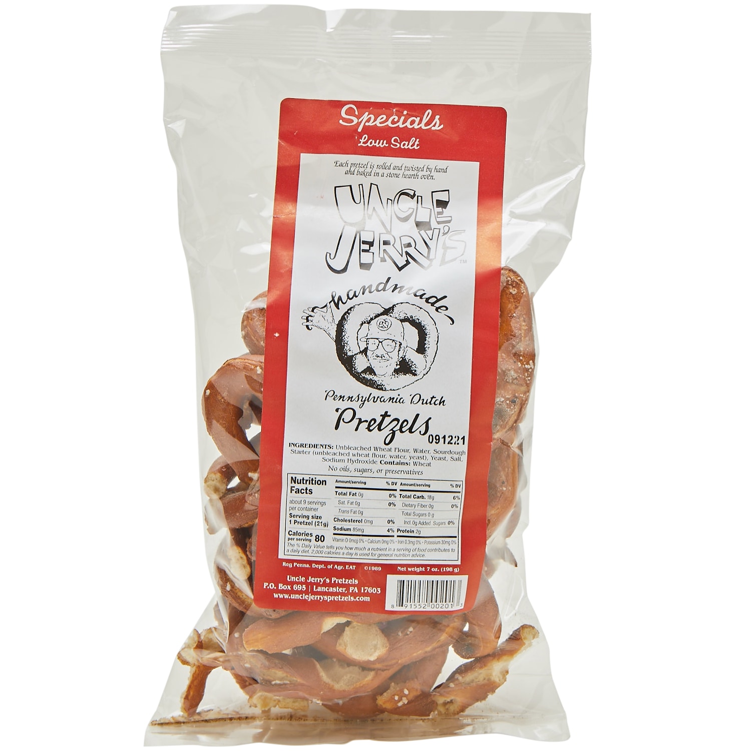 Uncle Jerry's Handmade Pretzels, Specials Low Salt