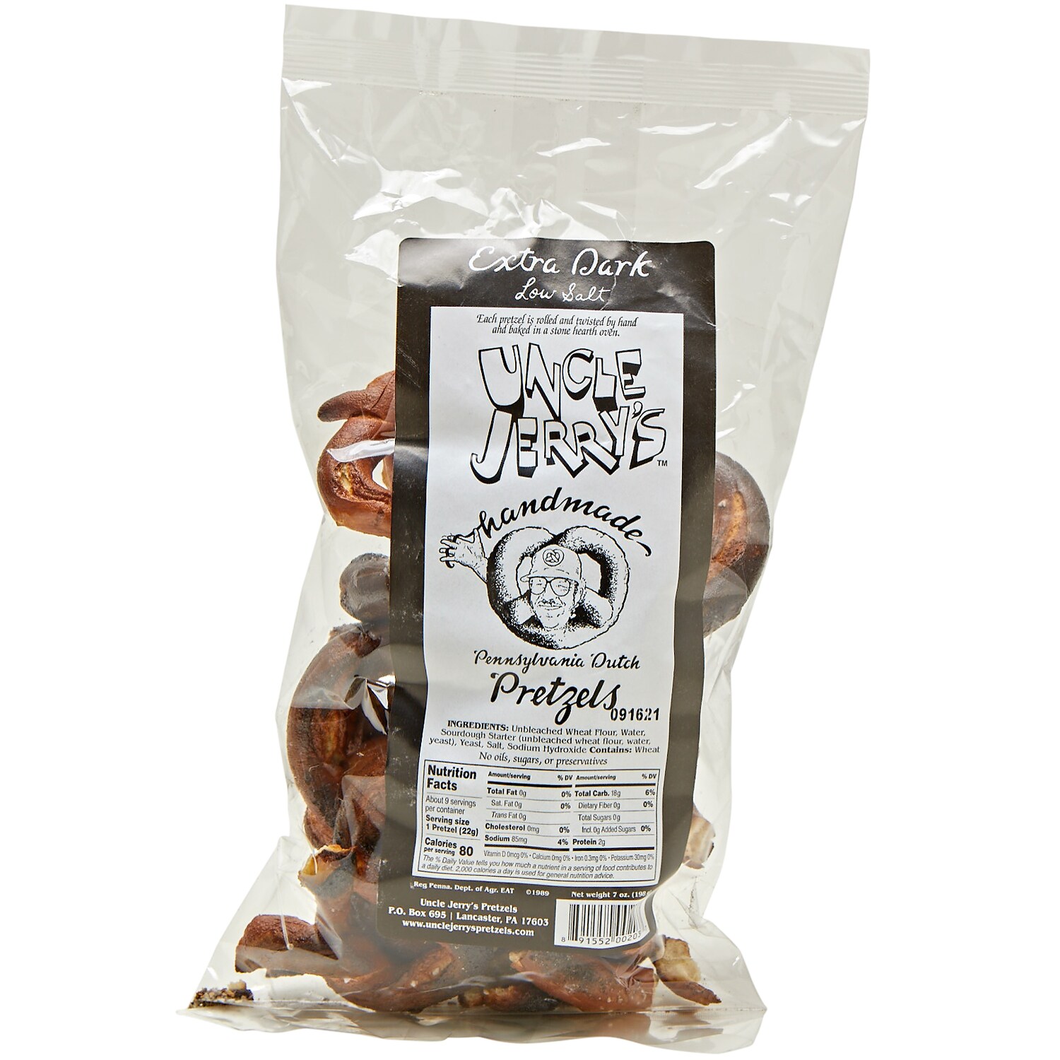 Uncle Jerry's Handmade Pretzels, Extra Dark Low Salt