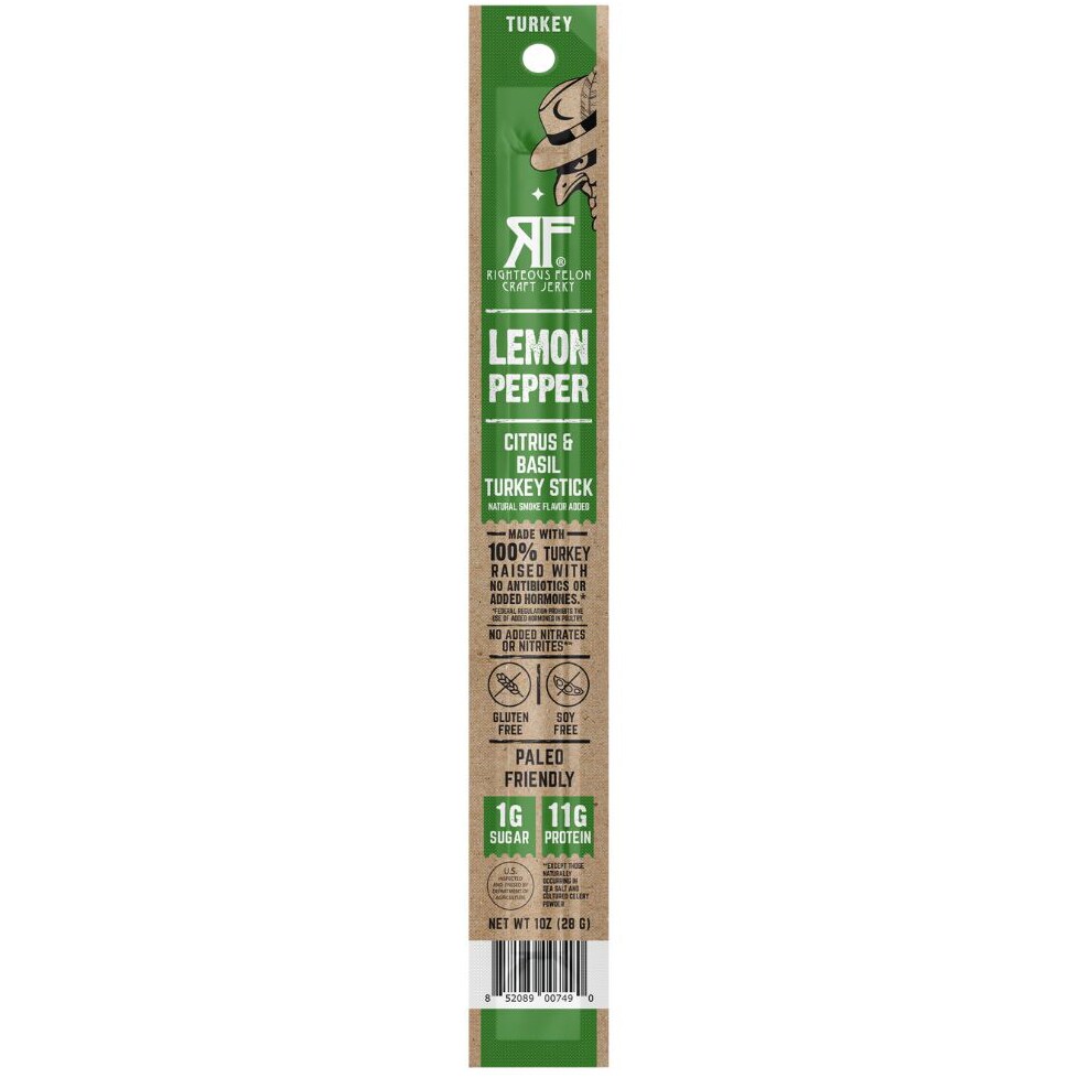 Righteous Felon Turkey Stick, Lemon Pepper